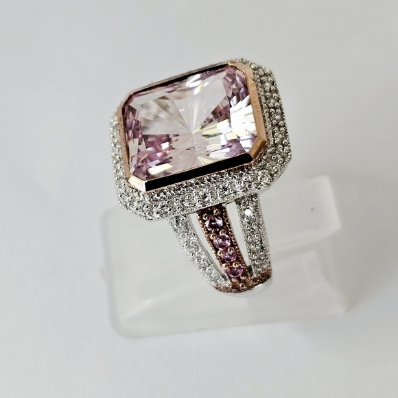 Gorgeous Victoria Wieck Fancy Cut Pink Sapphire [LC] Sterling Silver Size 5! - Picture 6 of 10